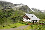 2. Tag: Abmarsch von der Potsdamer Hütte, Blick nach Süden. 2. Tag: Abmarsch von der Potsdamer Hütte, Blick nach Süden.